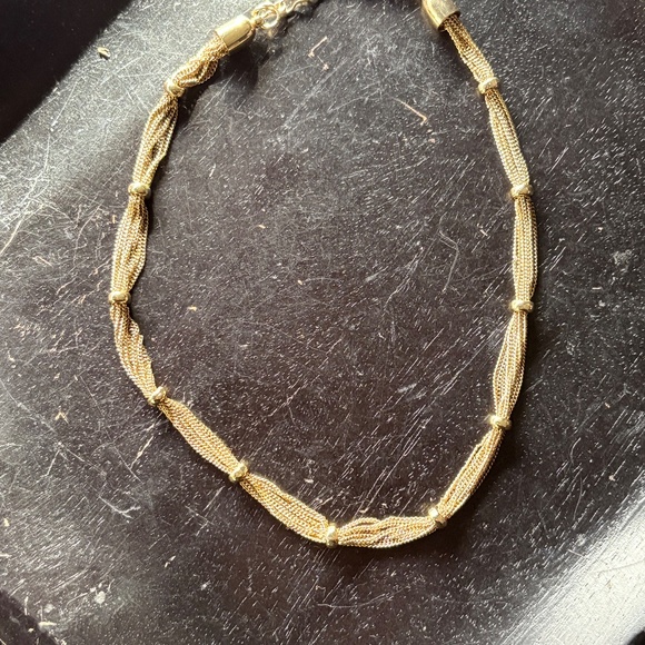 Vintage Ann Klein Gold Strands Chains with Gold Stations Necklace - Picture 3 of 8